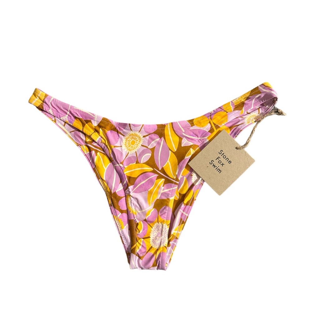 Stone Fox Swim Bikini Bottom in Retro Bloom size XLarge